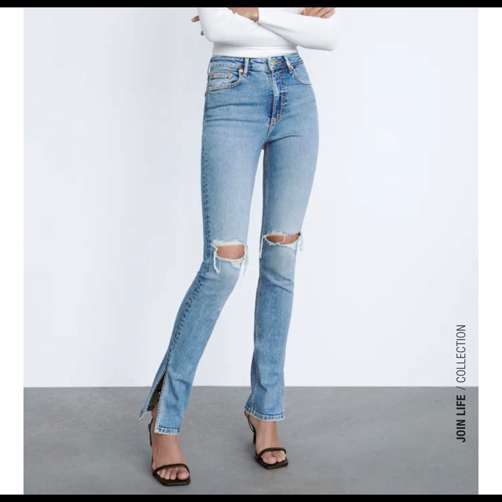 Zara NWT Full Length Hair Rise Jeans